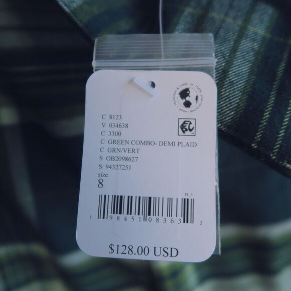 FREE PEOPLE NWT Acadia Green Combo Demi Plaid Pants Size 8 Cropped Wide Leg Punk - Picture 12 of 12